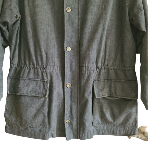 HICKEY FREEMAN 100% Linen Storm‎ System Zip Front Anorak Jacket Men's XXL - Picture 6 of 16